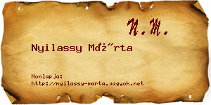 Nyilassy Márta névjegykártya