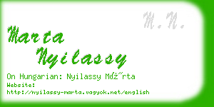 marta nyilassy business card